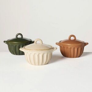 Fluted Stoneware Ramekins with Lids (3) - Hearth & Hand with Magnolia